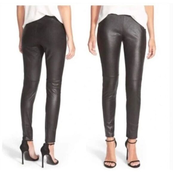 Nordstrom Trouve faux leather leggings Matte finish moto XS - Picture 1 of 5